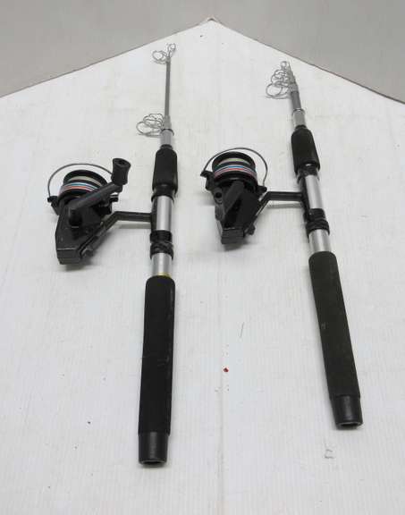 (2) 5'6" Telescoping Fishing Poles with Reels and Line