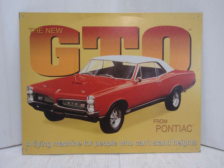 Modern Pontiac GTO Metal Sign, GM Licensed