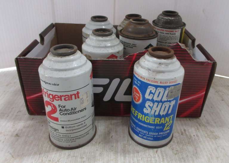 (7) 14 oz. Refrigerant 12 Cans for Auto Air Conditioners