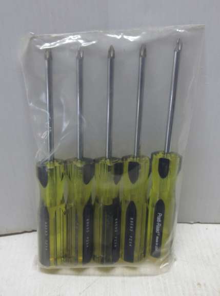 (5) Pratt Read Phillips Screwdrivers, Marked 88593 P 2x 4 