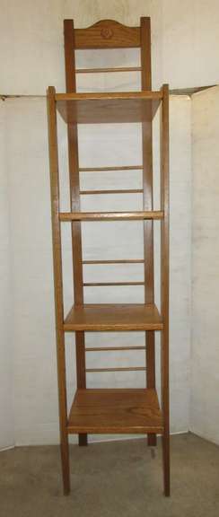 Four-Shelf Oak Wood Bakers Rack