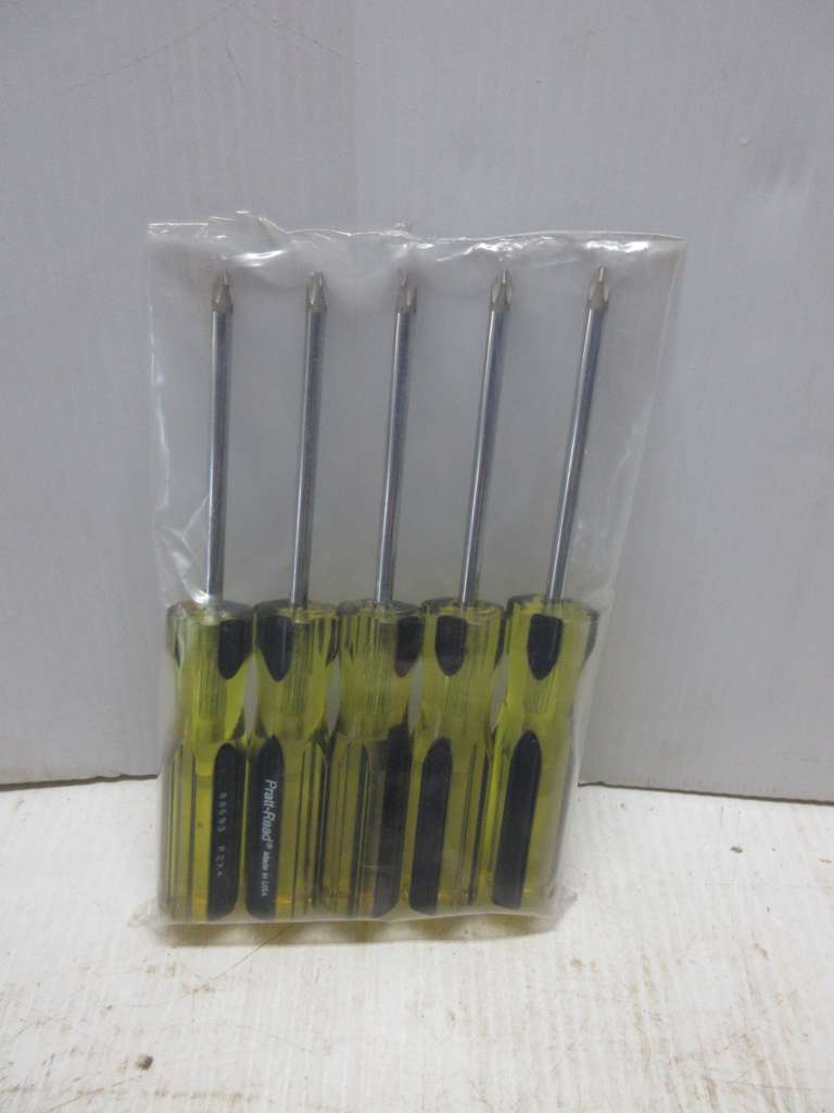 (5) Pratt Read Phillips Screwdrivers, Marked 88593 P 2x 4 