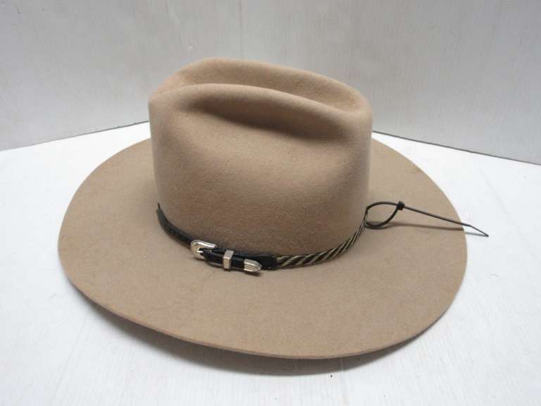 Don West Cowboy Hat, 5XXXXX Quality Stetson Classic, Horse Hair Band and Silver Buckle