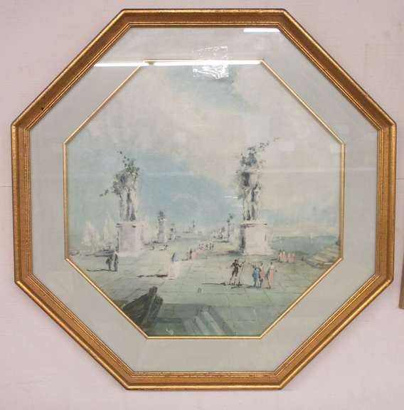 Eight-Sided Framed Print of Villa Medici by Montagu