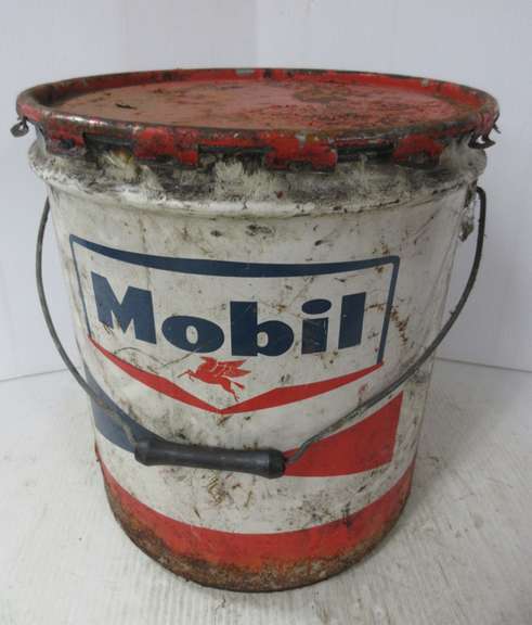 Older Sealed Can of MobilOil with Pegasus, and Approx. 1 1/2-Gallons of Chassis Grease