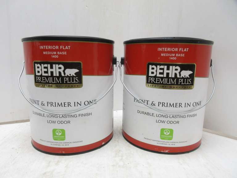 (2) Gallon "BEHR" Interior Flat Paint, Treasure Map Blue In Color