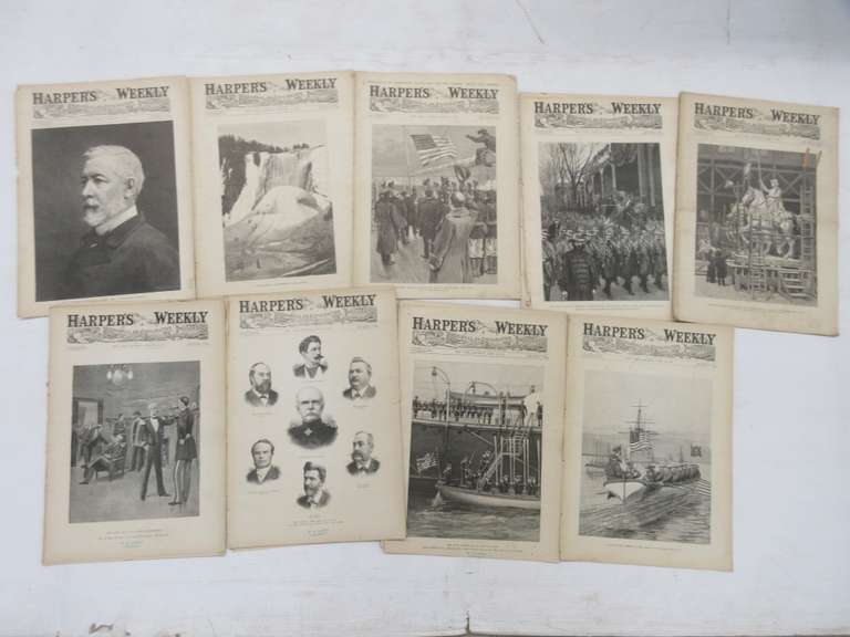 (9) Original Harper's Weekly Newspapers from 1893