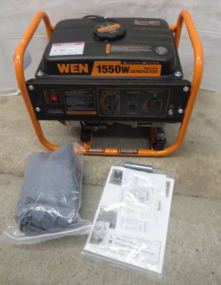 Wen 1550W Generator 1.1-Gallon Tank, Emergency Back Up for Job Sites, or Camping, Has Two AC Outlets with Cover