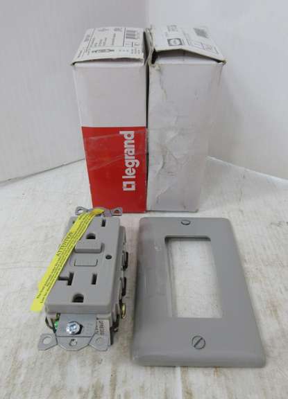 (2) GFCI Duplex Receptacles, Gray with Covers