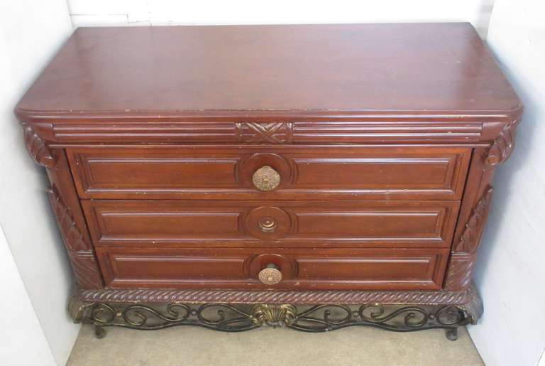 Side Bar/Cabinet with Cast Iron Bottom