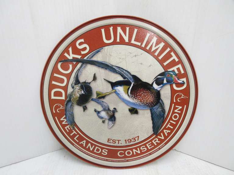 Modern Ducks Unlimited Wetlands Conservation Tin Sign, US Made