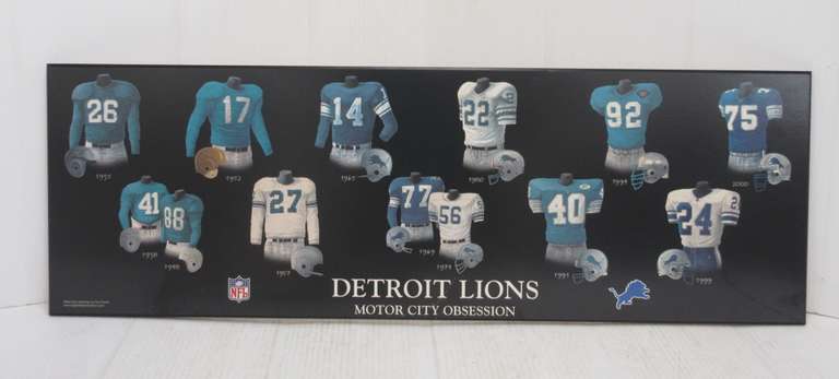 Detroit Lions Motor City Obsession Wood Print, and Evolution History Detroit Lions Uniforms