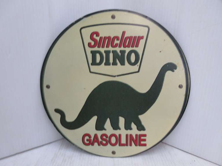 Heavy 1985 Sinclair Dino Gasoline Sign