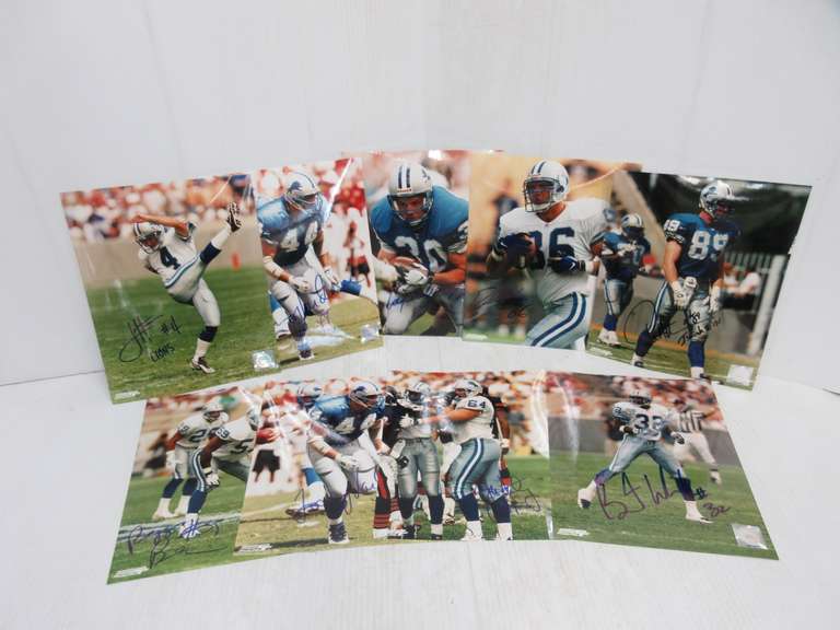 (9) Detroit Lions Autographs, Includes: Hanson, Metzellars, Vardell, Sloan, Ellis, Reggie Brown, Schlesinger, and Westbrook, Signatures are Not Authenticated by Albrecht Auction