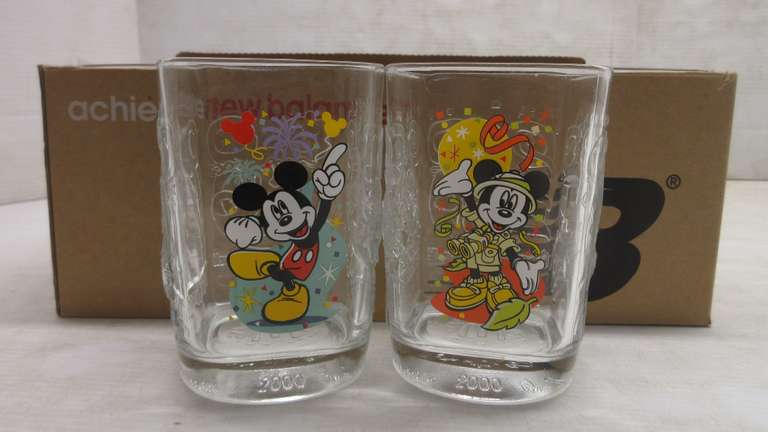 (8) Mickey Mouse Glass Tumblers from McDonalds, Year 2000