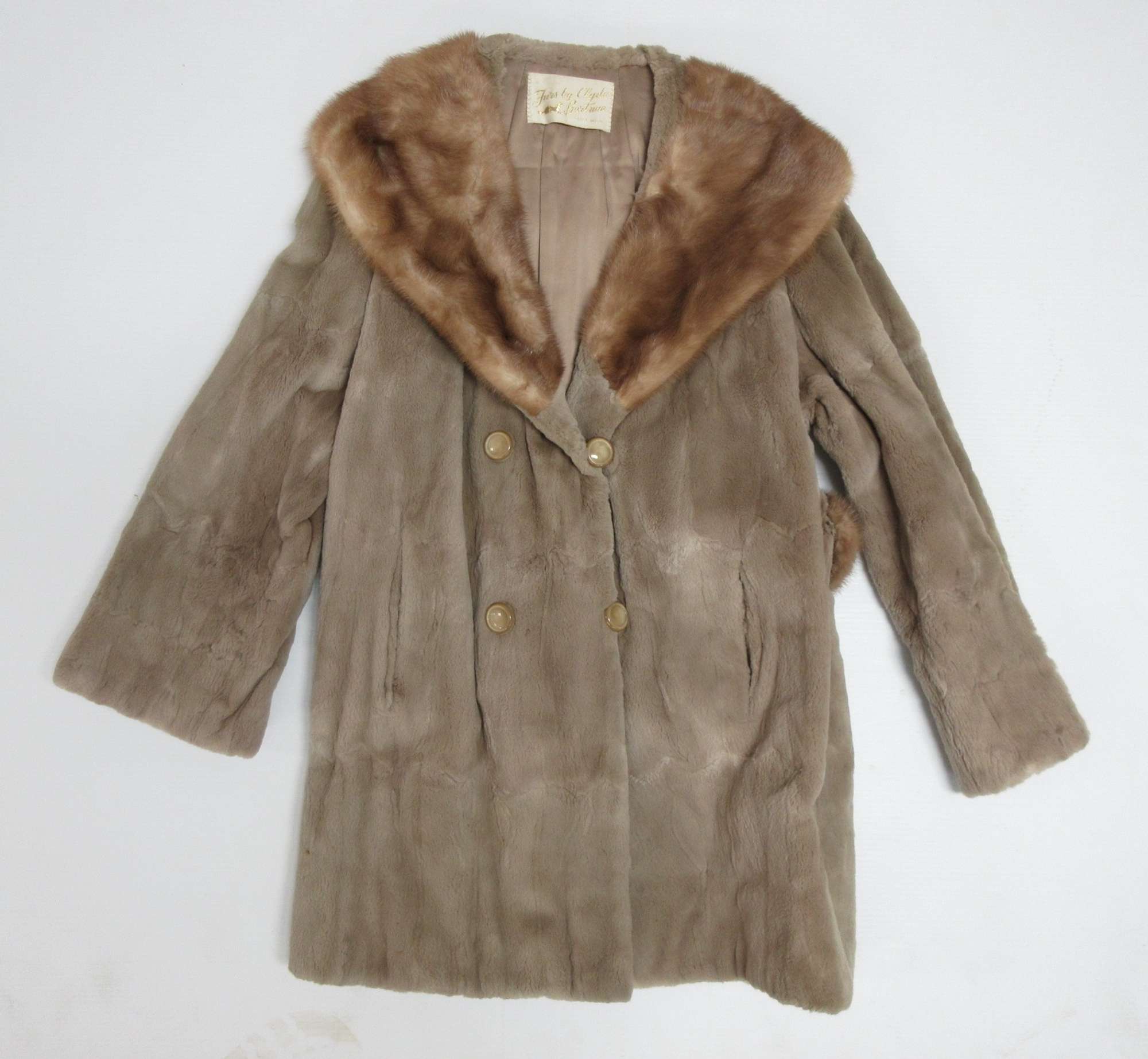 Albrecht Auctions Antique Fur Coat From Burtrum Furs, Flint, Michigan, Beige in Color, Rich