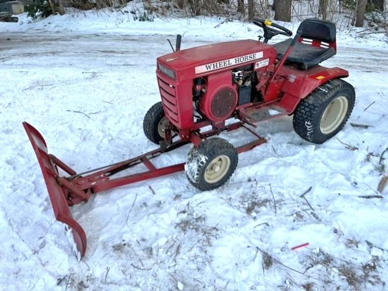 Wheel Horse C100 Tractor with Plow, 10 hp Kohler Engine, 8-Speed Transmission, Mostly Original, Currently Not Running, Has been Sitting, Will Need Some Work