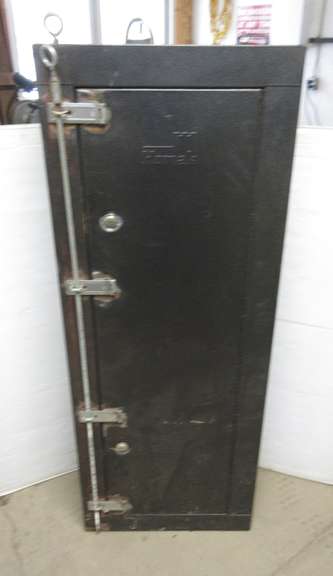 Gun safe, 21"W x 10"D x 55"H, rigged with homemade closure, no key