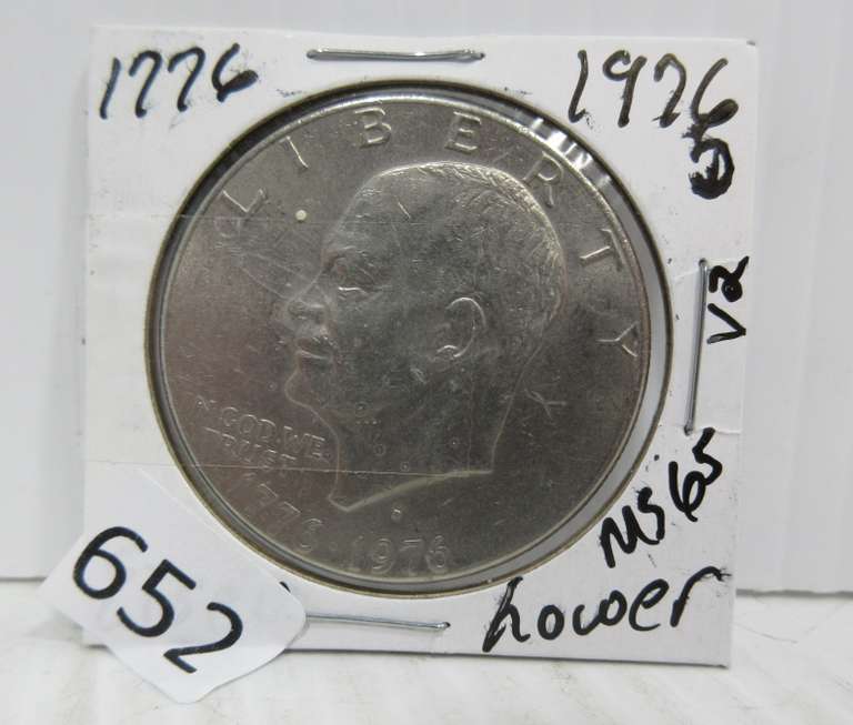 1976-D Bicentennial Eisenhower silver dollar, MS65, V2