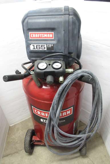 Craftsman air compressor, 165 PSI, 6.8 SCFM and airline